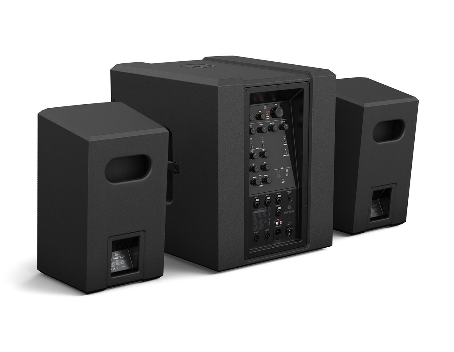 LD Systems DAVE 12 G4X Compact 2.1 Powered PA System with Bluetooth and Mixer - 750W RMS - Hollywood DJ