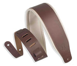 Levy's Leathers  M26PD-BRN_CRM 3″ Top Grain Leather Guitar Strap with Foam Padding Wrapped - Brown - Hollywood DJ
