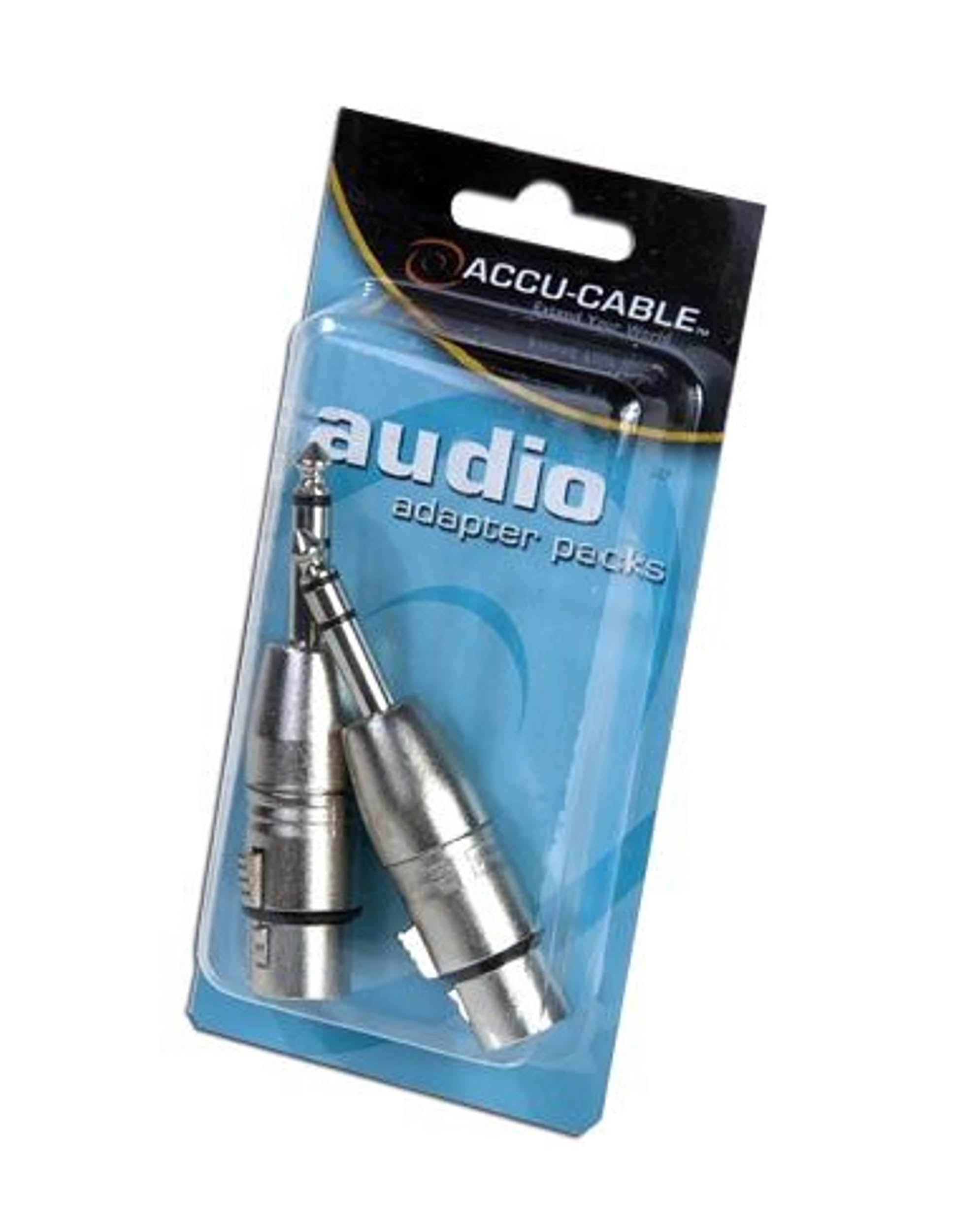 Accu-Cable AXLRC3PMQF, 3-Pin XLR Female to 1/4'' Male Adapter - 2-Pack by Accu Cable
