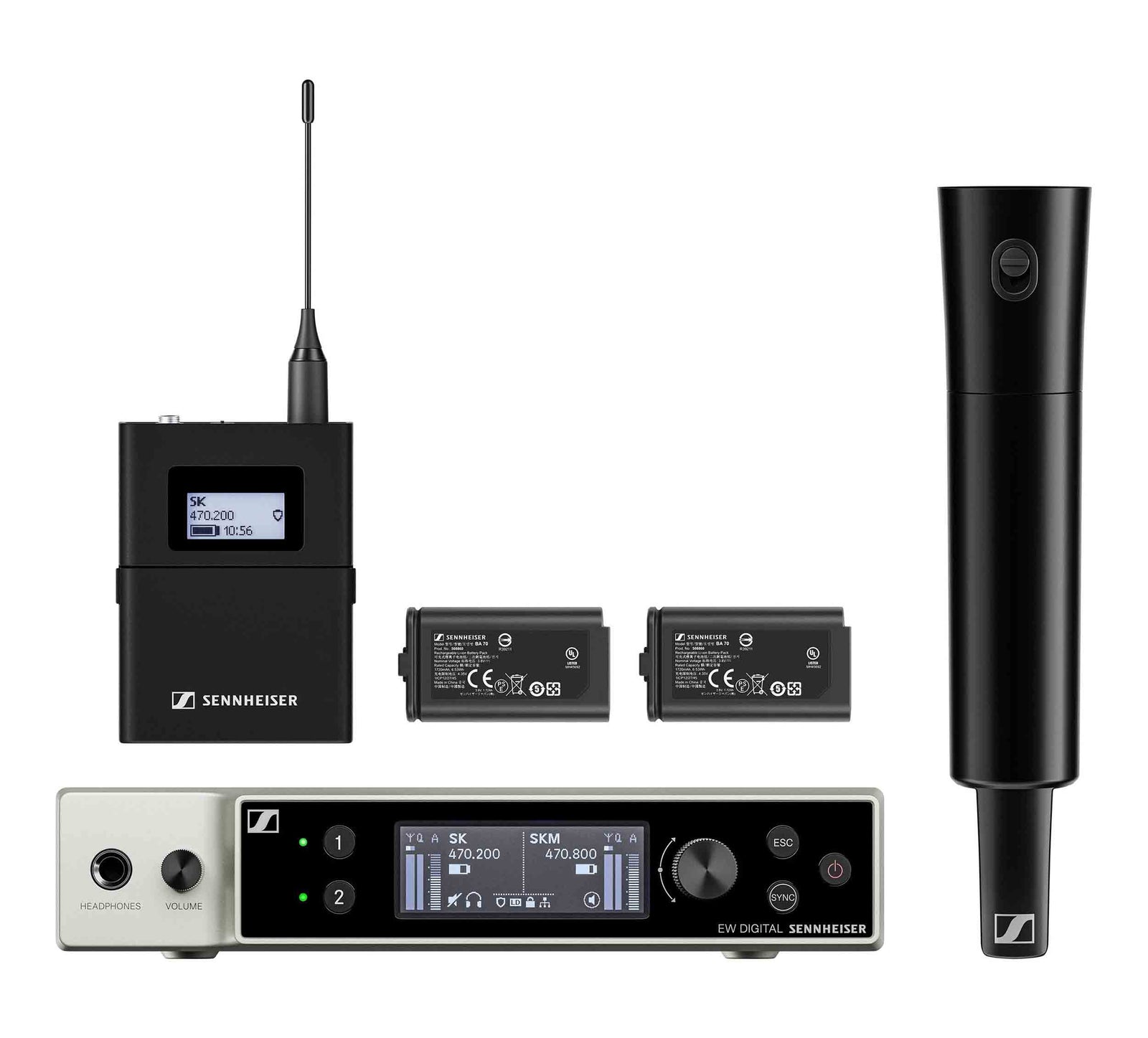 Sennheiser SK/SKM-S BASE, Dual-Channel Digital Wireless System with Bodypack and Handheld Transmitters - Hollywood DJ