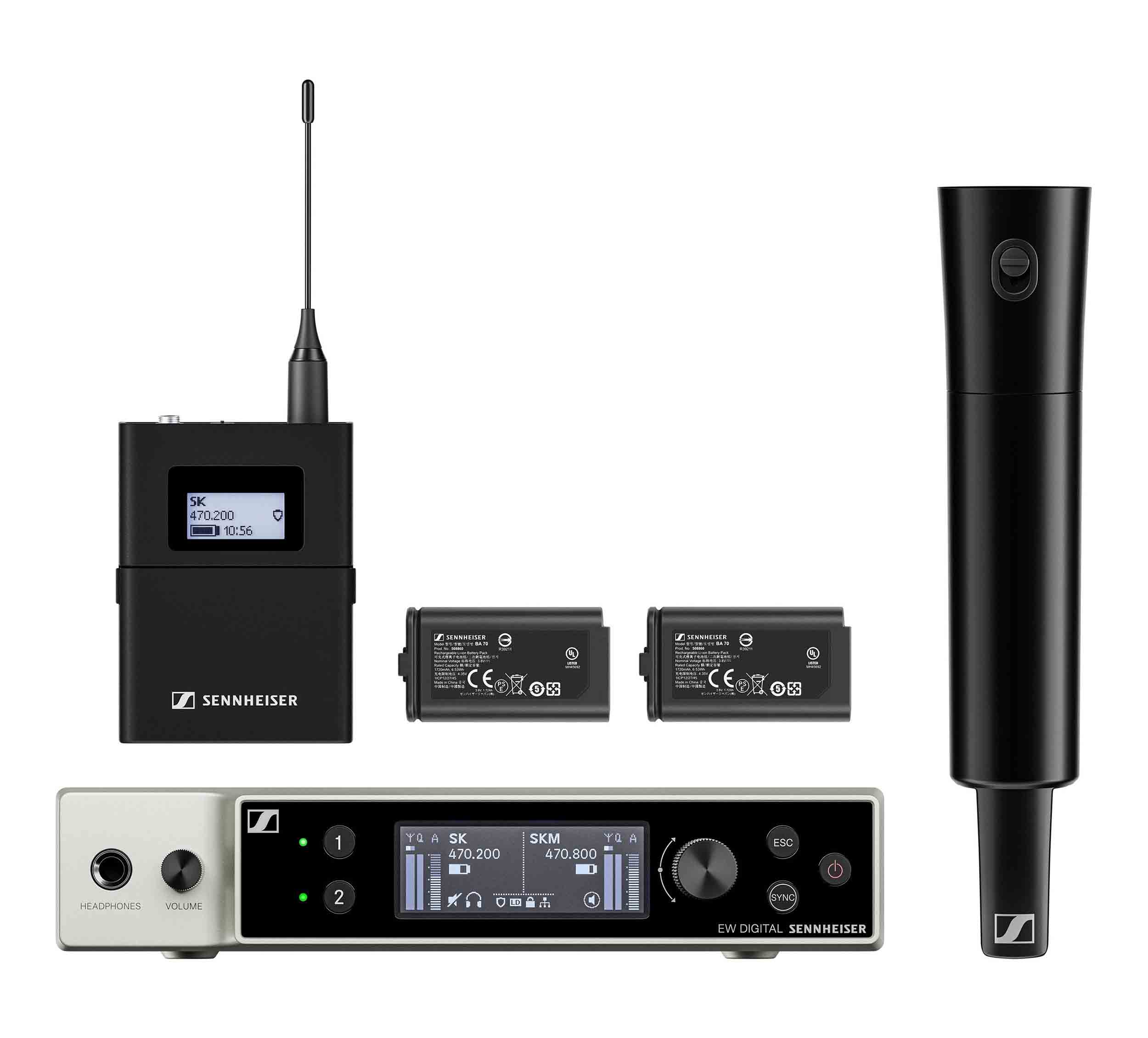 Sennheiser SK/SKM-S BASE, Dual-Channel Digital Wireless System with Bodypack and Handheld Transmitters - Hollywood DJ