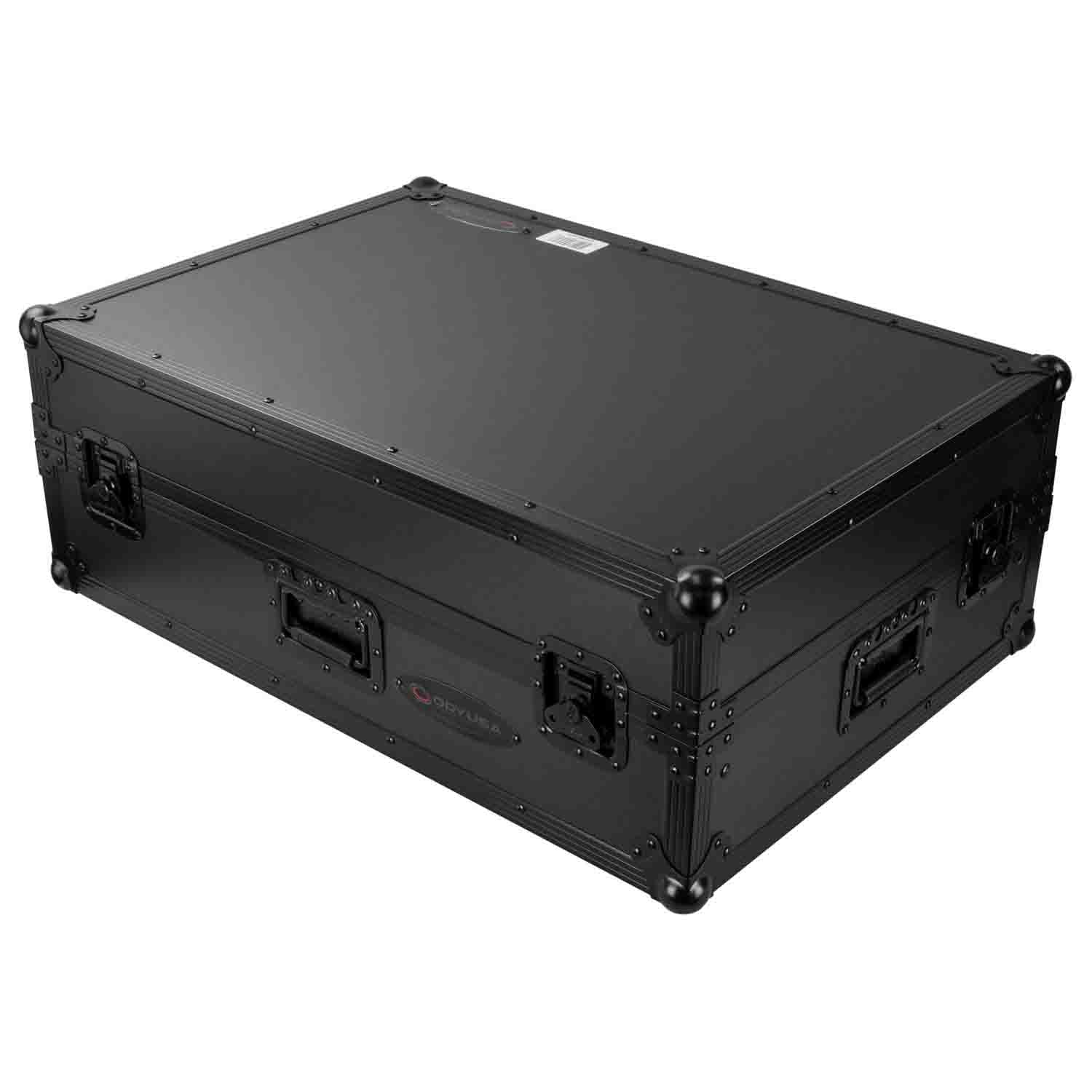 Odyssey FZGSPRIME4W2BL Denon Prime 4 Black Flight Case with Patented Glide Laptop Platform and 2U Rack Space - Hollywood DJ