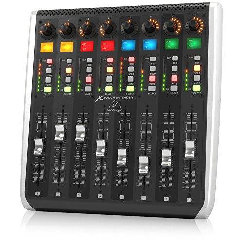 Behringer X-TOUCH-EXTENDER, 8-Touch Sensitive Motor Faders, LCD Scribble Strips, USB Hub and Ethernet/USB - Hollywood DJ
