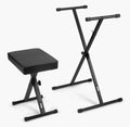 OnStage KPK6500 Keyboard Stand and Bench Pack - Black - Hollywood DJ