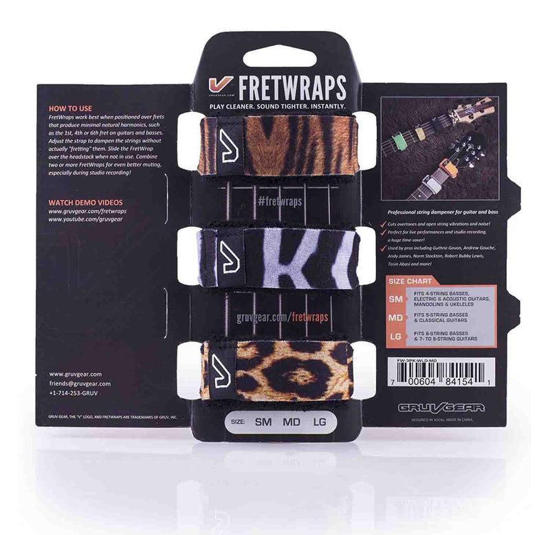 Gruv Gear FW-3PK-WLDSM, FretWraps Small Wild Prints - 3-Pack Gruv Gear