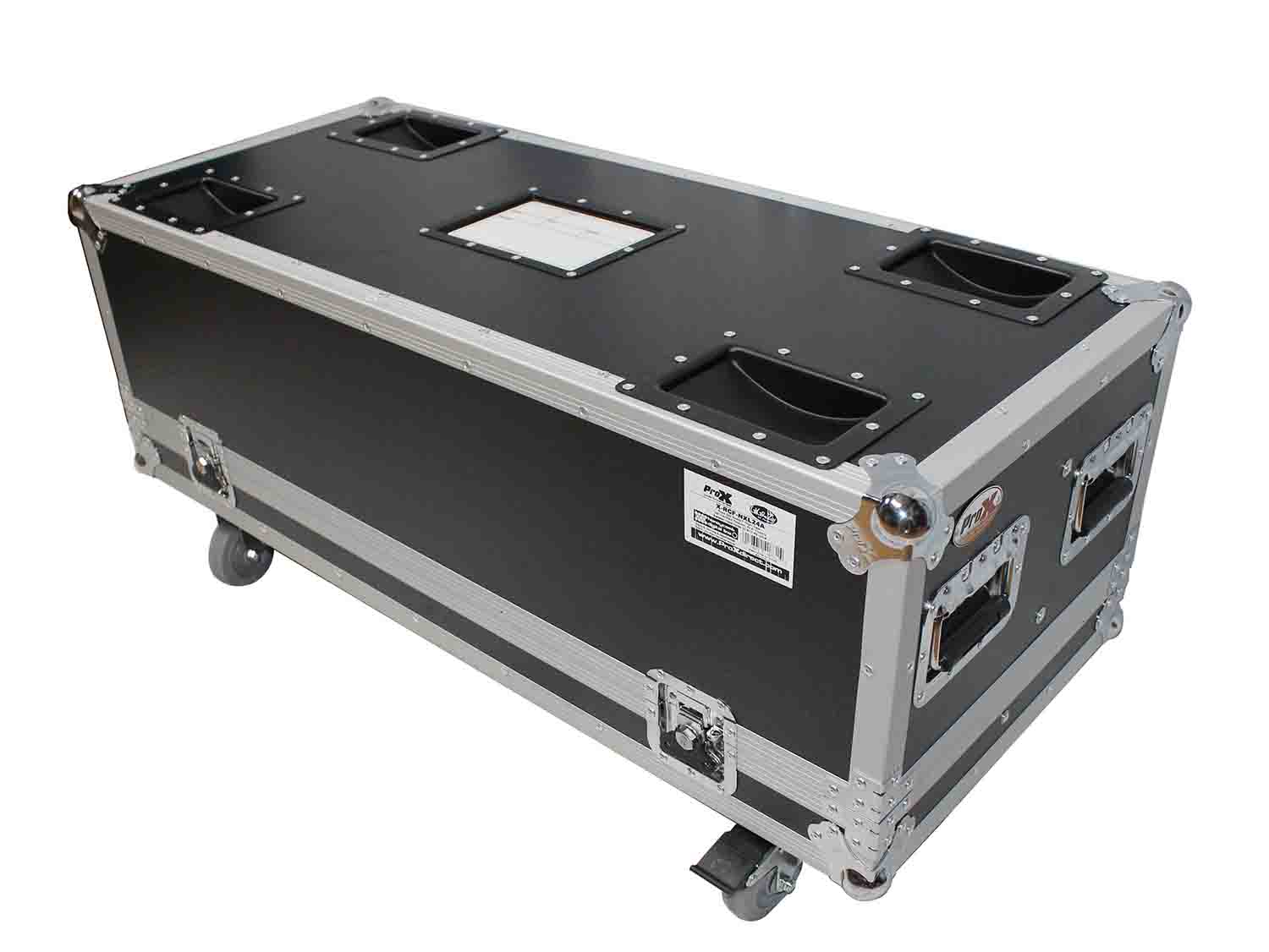 ProX X-RCF-NXL24A Flight Case for Two RCF NX L24-A Column Array Speakers with 4 Inch Casters - Hollywood DJ