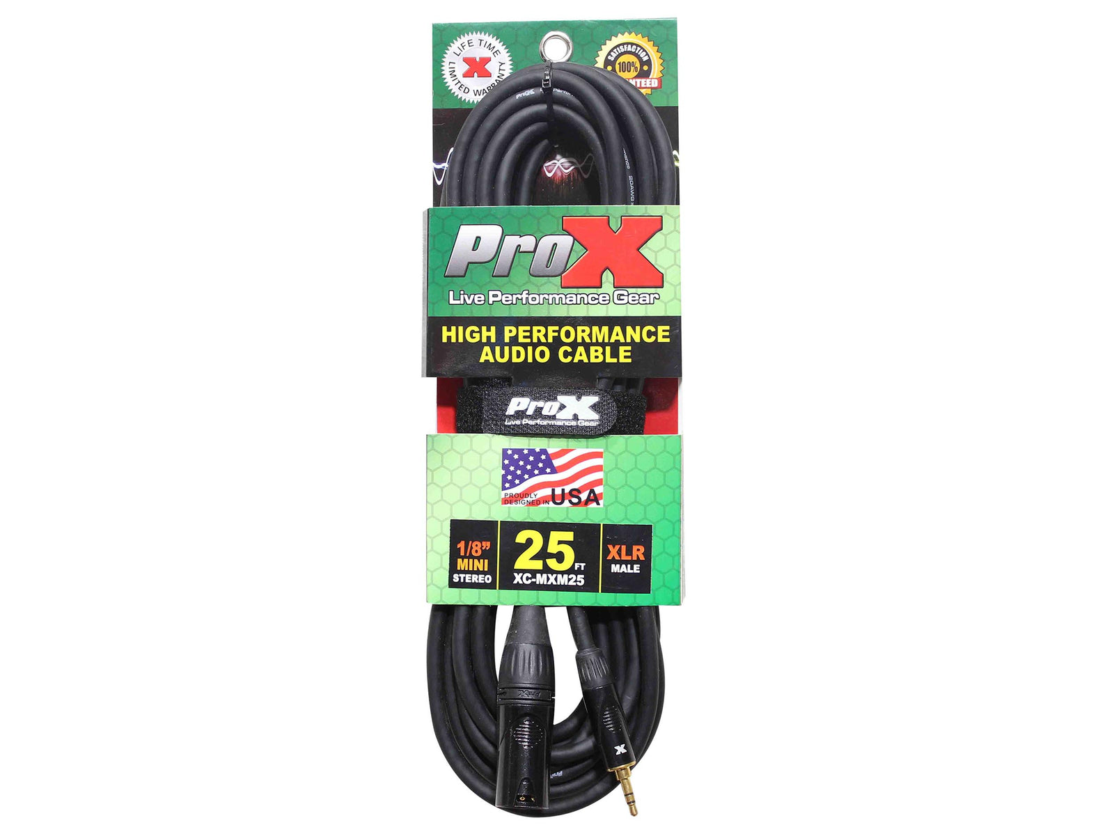 Prox XC-MXM25 Unbalanced 1/8" TRS-M Mini to XLR3-M High Performance Audio Cable - 25 Feet by ProX Cases