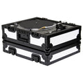 Odyssey FZ1200WTBL Universal Shadow Trim White Flight Case for Turntable - Hollywood DJ