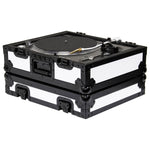 Odyssey FZ1200WTBL Universal Shadow Trim White Flight Case for Turntable - Hollywood DJ