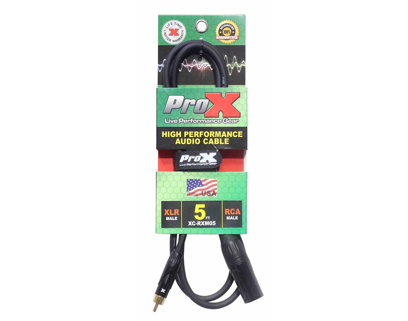Prox XC-RXM05 Unbalanced RCA to XLR3-M High Performance Audio Cable - 5 Feet by ProX Cases