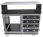 ProX XS-12U4DTWCO Dual-Table Case and Mixing Console Workstation with Casters - Hollywood DJ