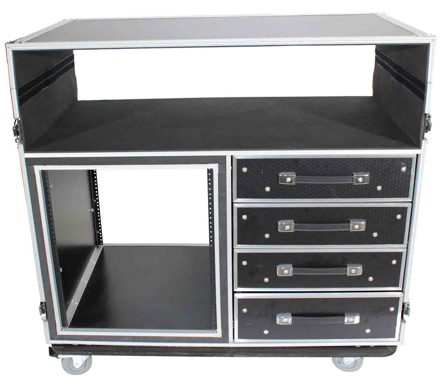 ProX XS-12U4DTWCO Dual-Table Case and Mixing Console Workstation with Casters - Hollywood DJ