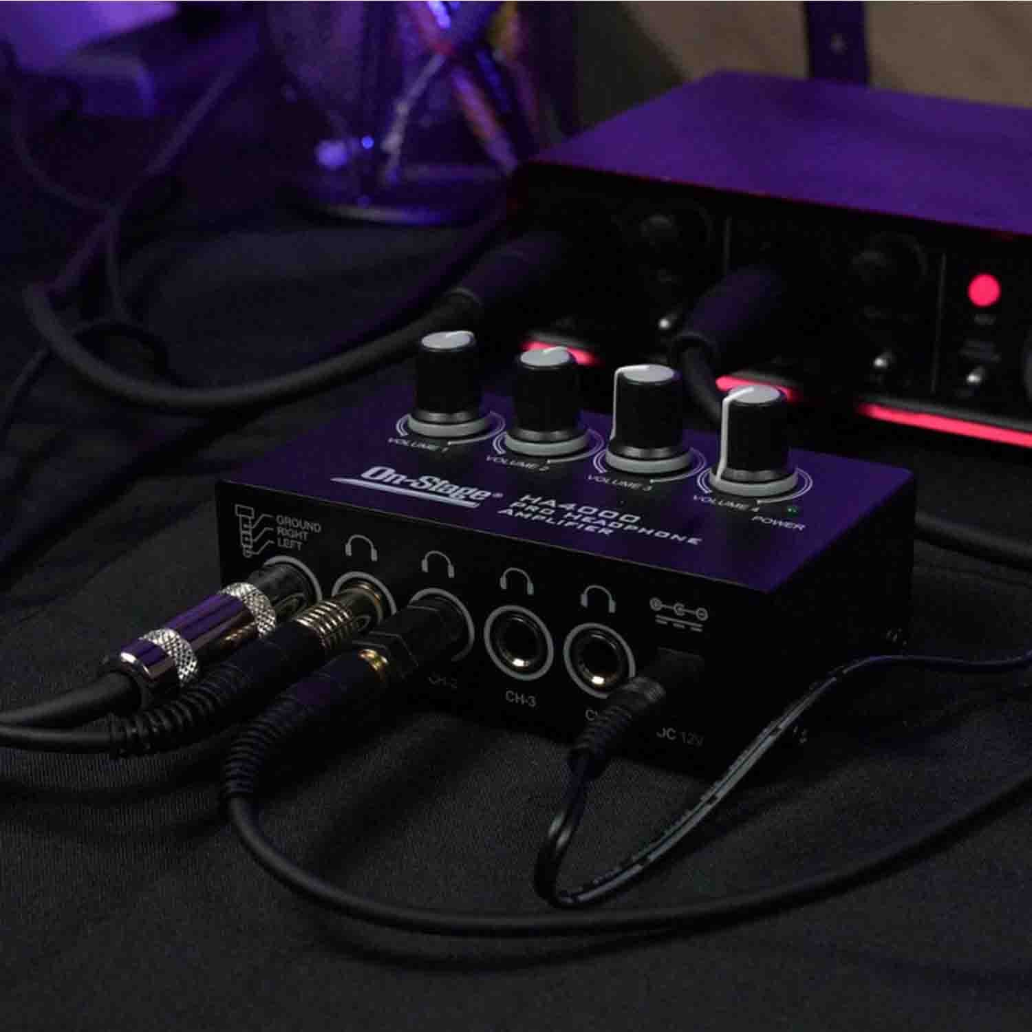 Onstage HA4000 Four-Channel Headphone Amplifier - Hollywood DJ