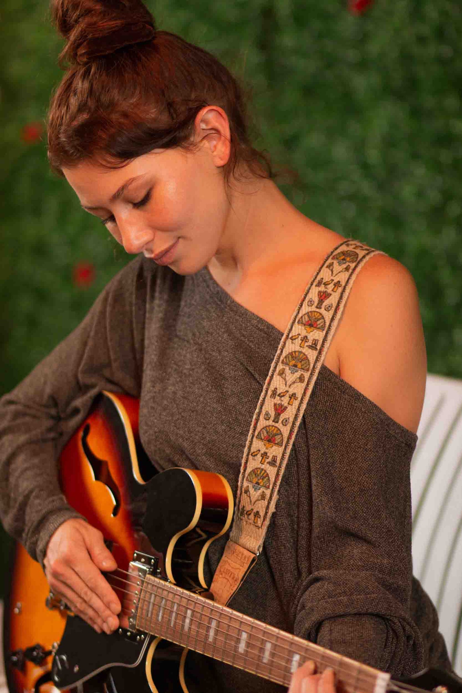 Levy's Leathers MH8P-004 2″ Hemp Vegan Guitar Strap with Printed Egyptian Design - Hollywood DJ