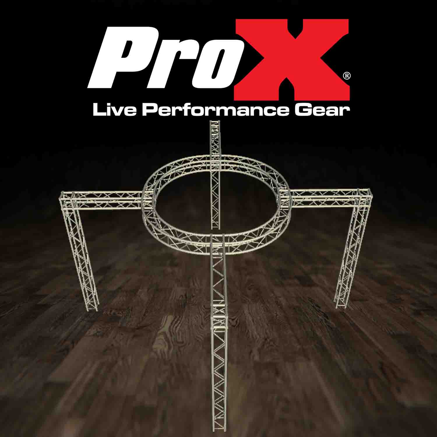 ProX XTP-CS2222-11, Exhibition Module Package Cross X with Circle Top - Hollywood DJ