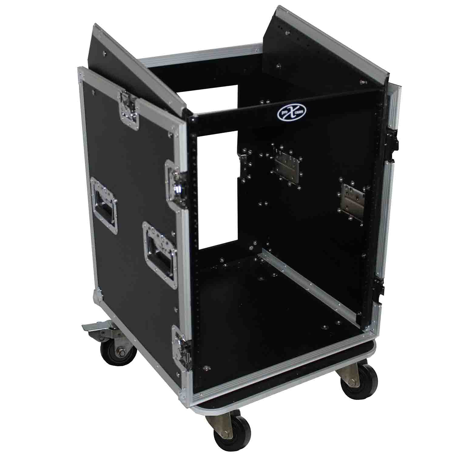 ProX T-14MRSSMK2, 14U Rack x 10U Top Mixer DJ Combo Flight Case - Hollywood DJ