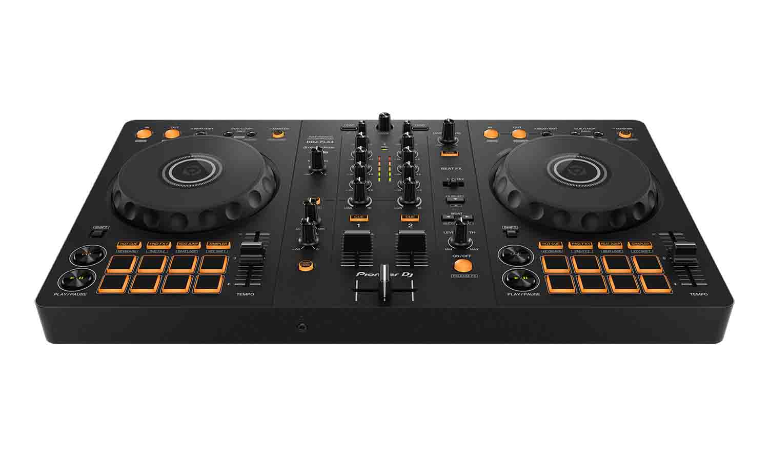 Pioneer DDJ-FLX4, 2- Channel Controller for Rekordbox and Serato DJ Lite Package with Case - Hollywood DJ