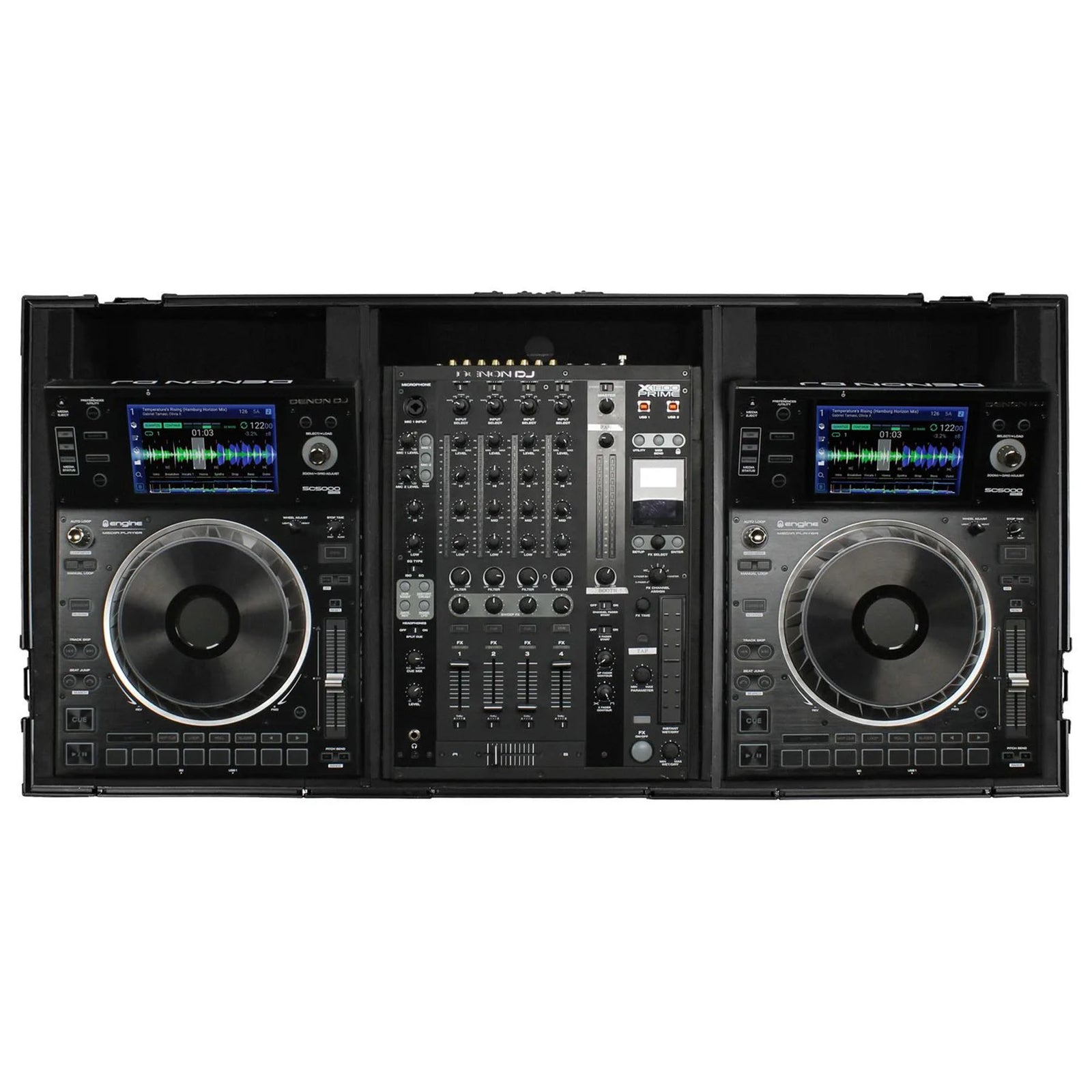 Open Box: Odyssey FZ12CDJWXDBL Black 12″ Format DJ Mixer and Two Large Format Media Players Coffin Flight Case - Hollywood DJ