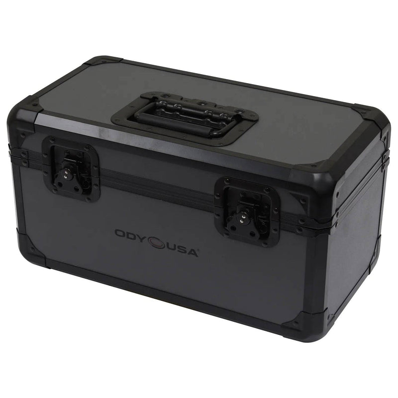 Odyssey K45120BLG Utility Case for 120 7″ Vinyl Records - Black KROM on Gray - Hollywood DJ