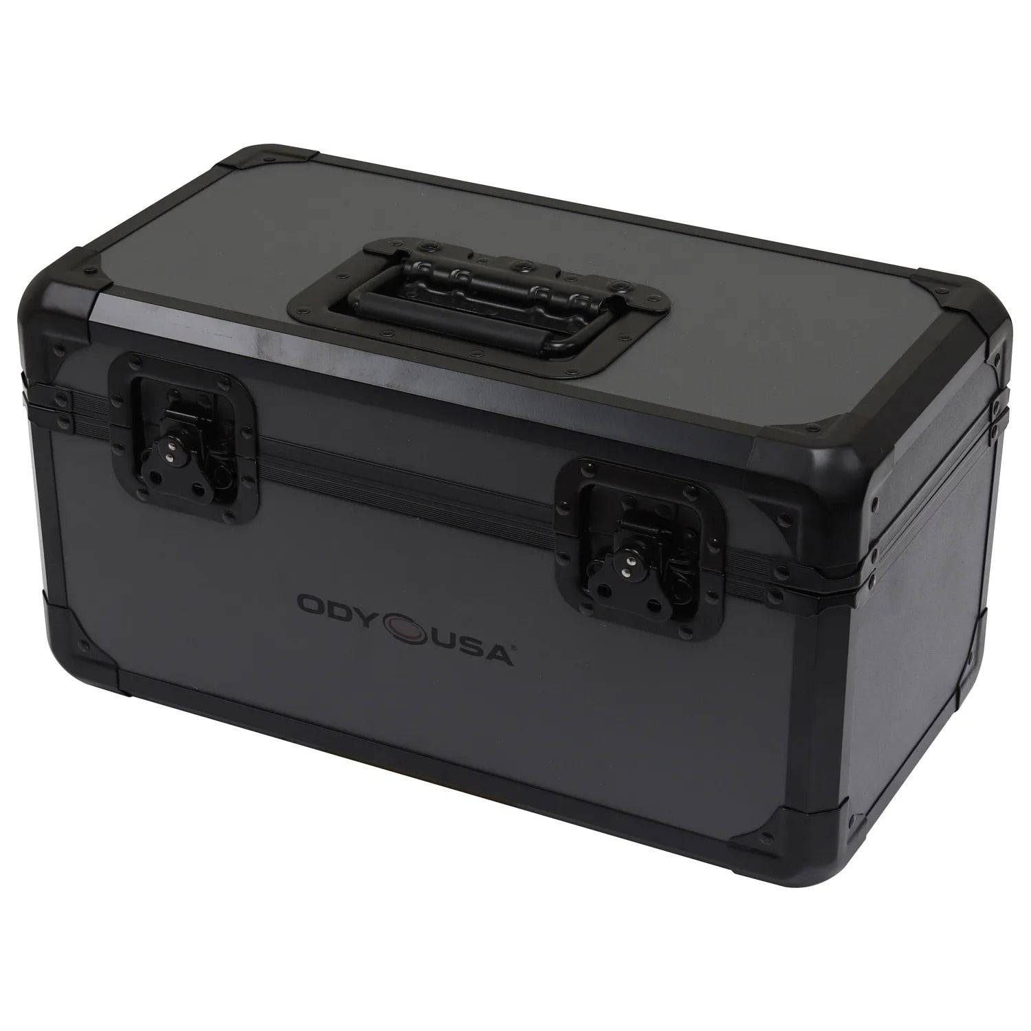 Odyssey K45120BLG Utility Case for 120 7″ Vinyl Records - Black KROM on Gray - Hollywood DJ
