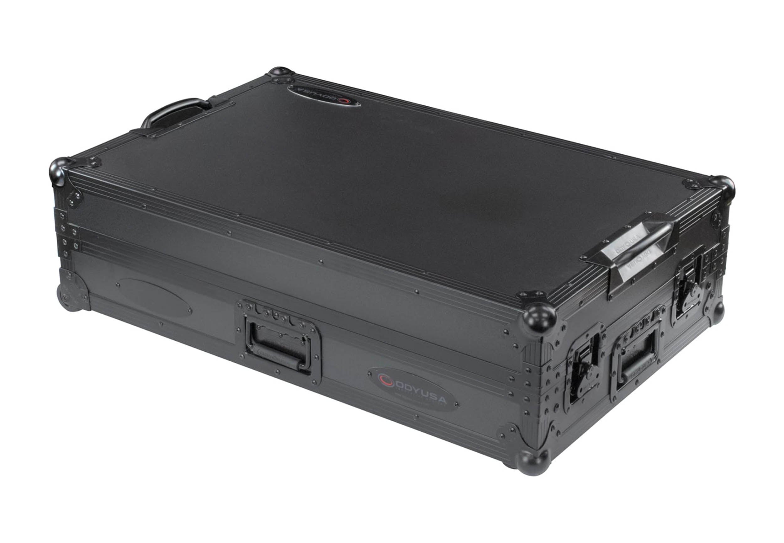 Odyssey FZGSDDJFLX10CWBL, Black Label 1U Flight Case For DDJ-FLX10 Controller with Glide Style Laptop Platform and Corner Wheels - Hollywood DJ