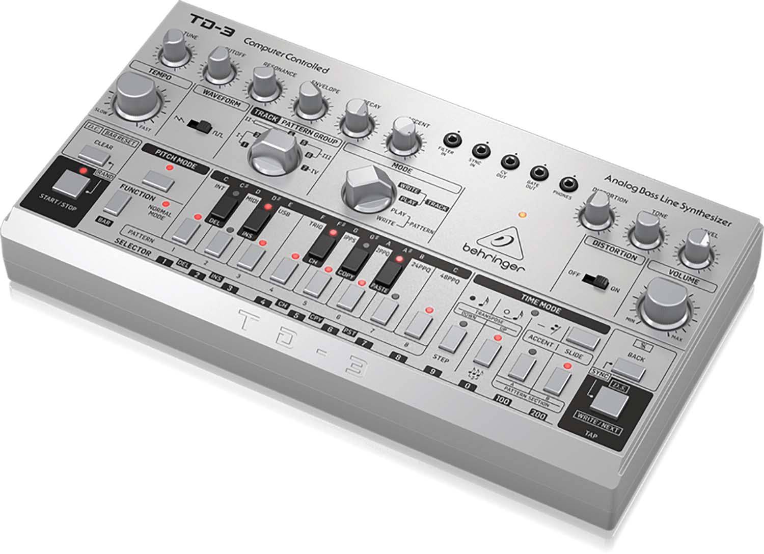 Behringer TD-3-SR Analog Bass Line Synthesizer With VCO, VCF And 16-Step Sequencer - Silver - Hollywood DJ