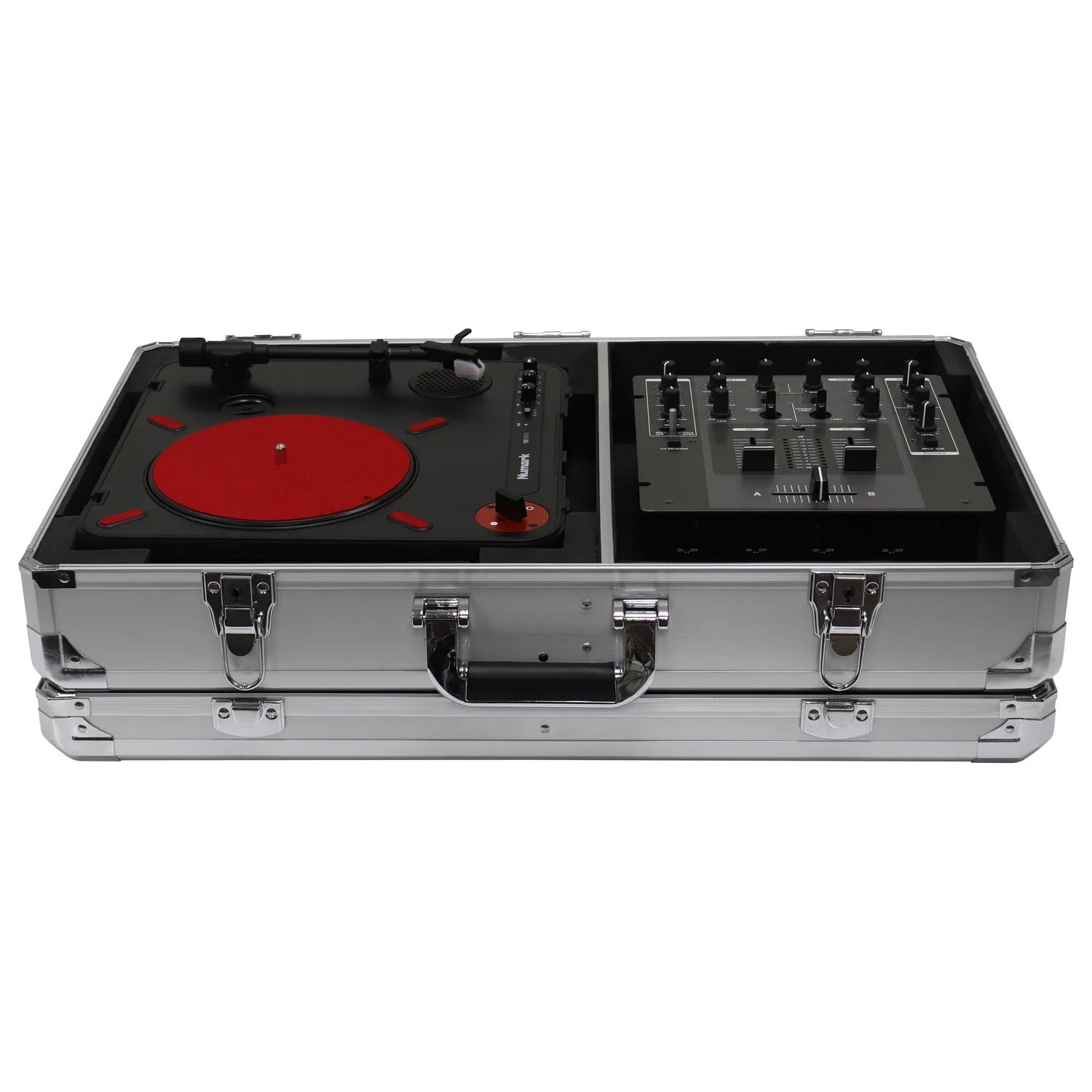 Open Box: Odyssey KPT01SCSIL Portablist DJ Case for Numark PT01 with Side Compartment - Silver - Hollywood DJ