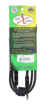 Prox XC-TRS05 Balanced 1/4" TRS-M to TRS-M High Performance Audio Cable - 5 Feet - Hollywood DJ