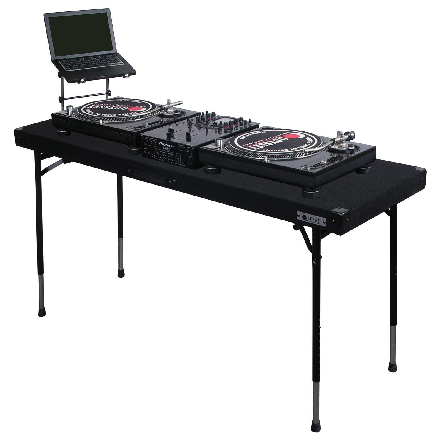 Odyssey CTBC2060, Height Adjustable DJ Table with Work Surface Carpet Odyssey