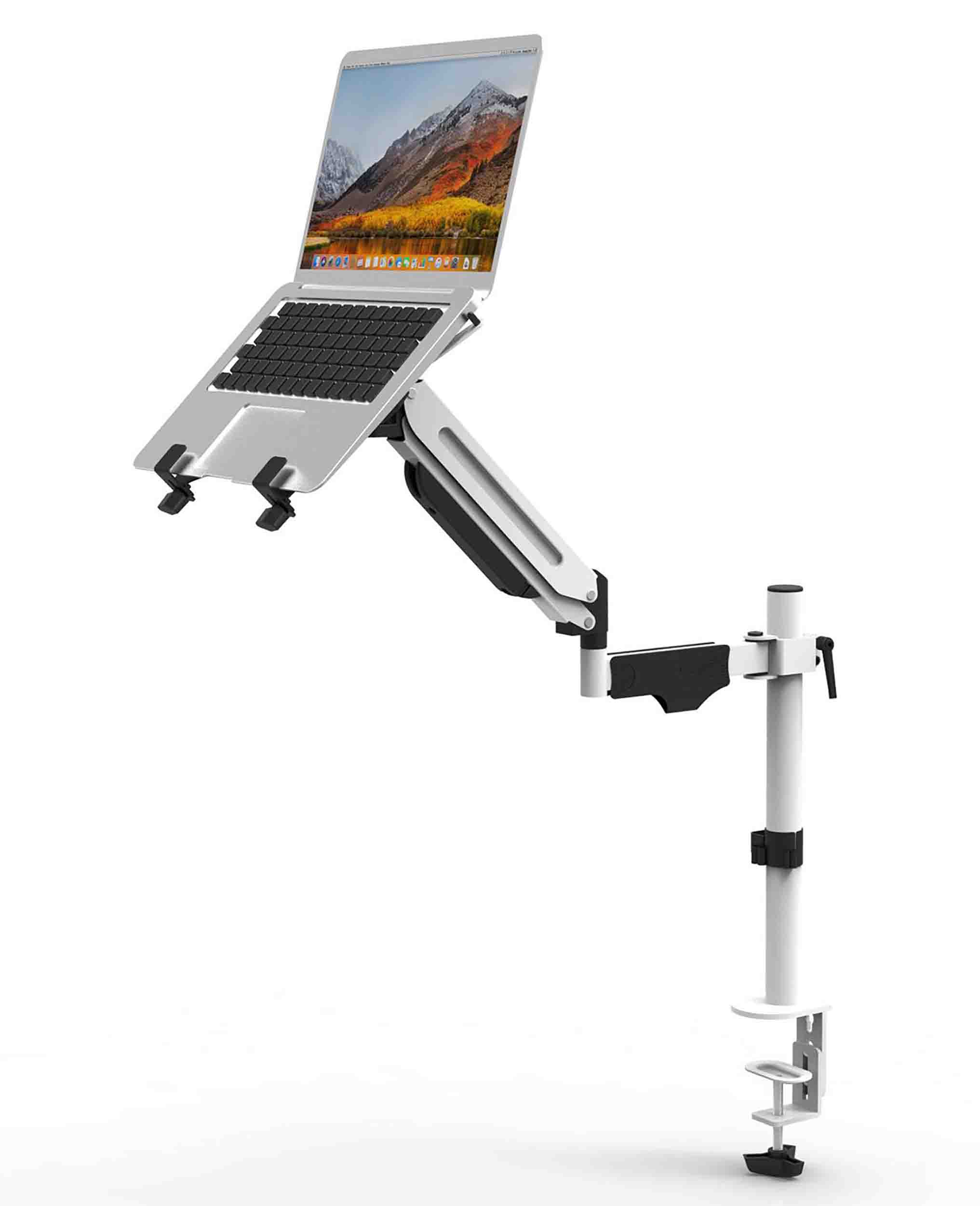 Odyssey LSCT01W Laptop Mount Arm Stand in White - Hollywood DJ