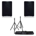 QSC CP12, 12-inch Compact Powered Loudspeaker Package with Stands and Bag - Hollywood DJ