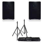 QSC CP12, 12-inch Compact Powered Loudspeaker Package with Stands and Bag - Hollywood DJ