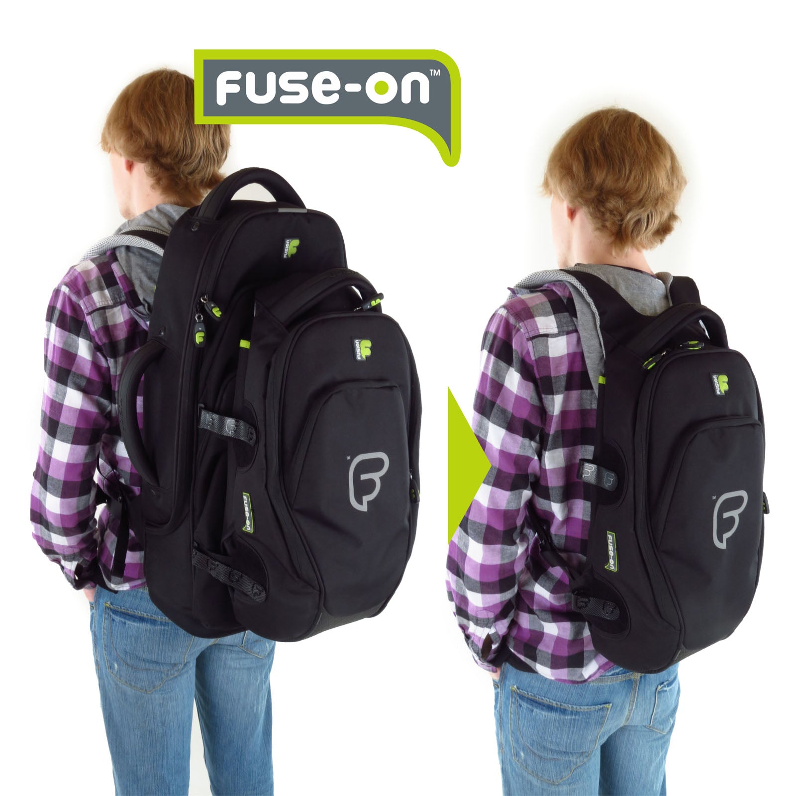 Fusion FB-UA-02-BK Urban Series Medium Fuse-On Backpack (Black) - Hollywood DJ