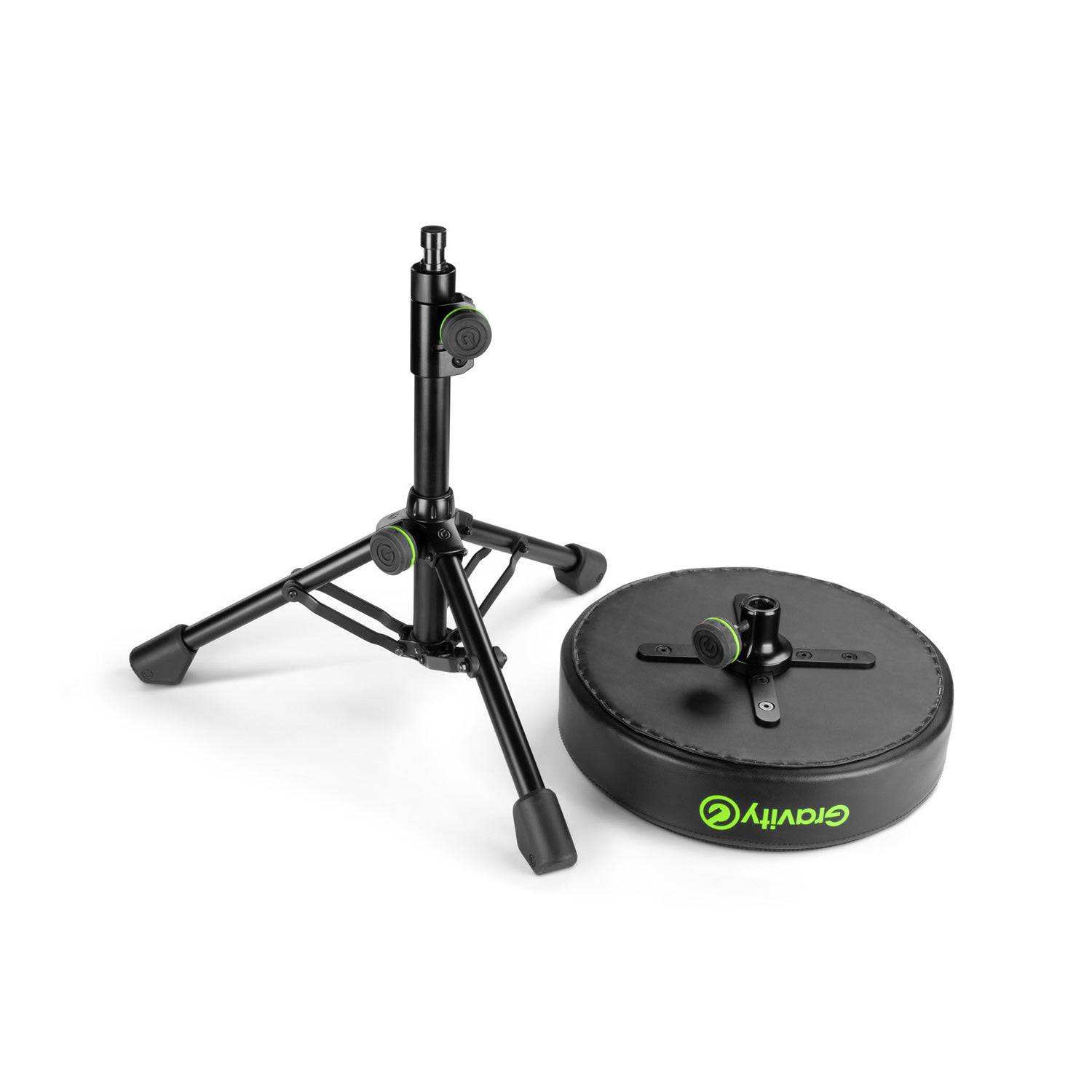 Gravity GFDSEAT1 Round Musicians Stool Foldable, Adjustable Height - Hollywood DJ