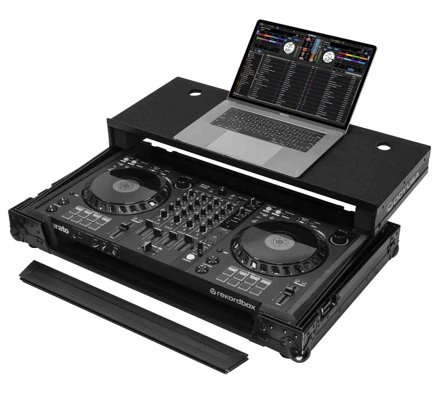 Odyssey FZGSDDJFLX6BL, ATA Flight Case for Pioneer DDJ-FLX6 with Glide Laptop Platform - Black Odyssey