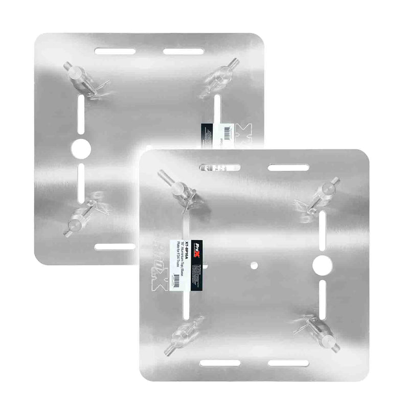 ProX XT-BP16A X2 Pack of Two 16-Inch Aluminum 6mm Truss Base Plates for F34 F32 F31 Conical Square Truss with Connectors - Hollywood DJ