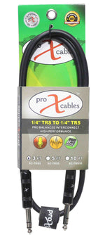 Prox XC-TRS03 Balanced 1/4" TRS-M to TRS-M High Performance Audio Cable - 3 Feet - Hollywood DJ