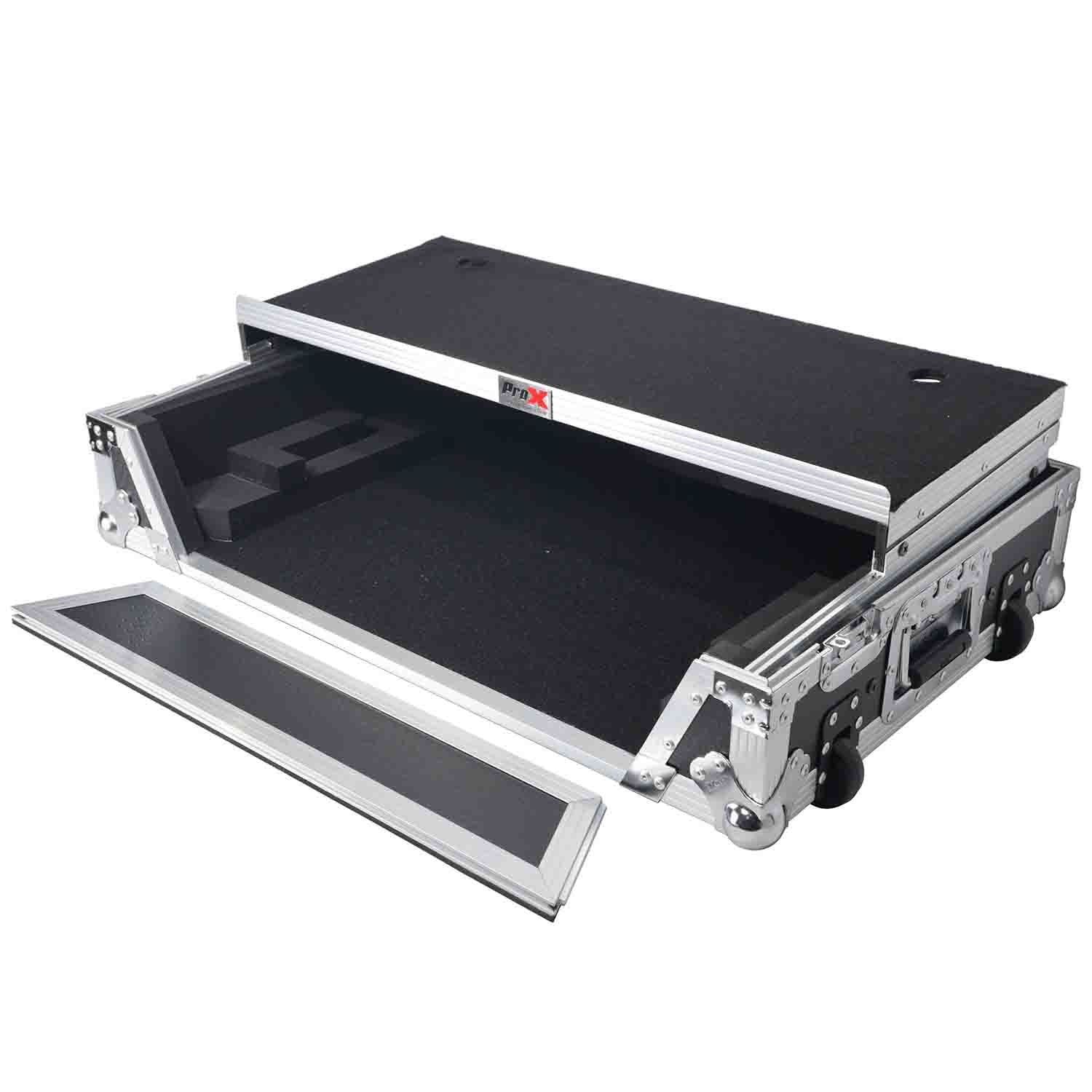 ProX XS-RANEONE WLT DJ Flight Case for RANE ONE DJ Controller with Sliding Laptop Shelf, 1U Rack, and Wheels - Hollywood DJ