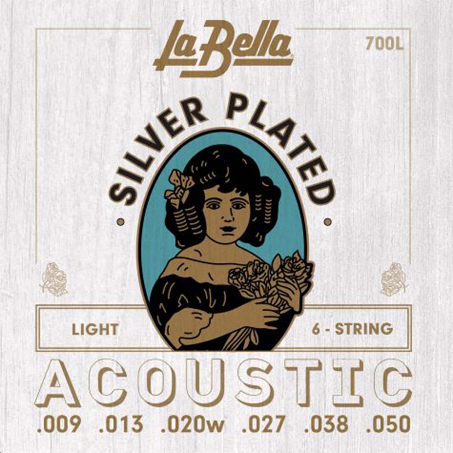 La Bella 700L Silver Plated Acoustic Guitar Strings Light - 9-50 - Hollywood DJ