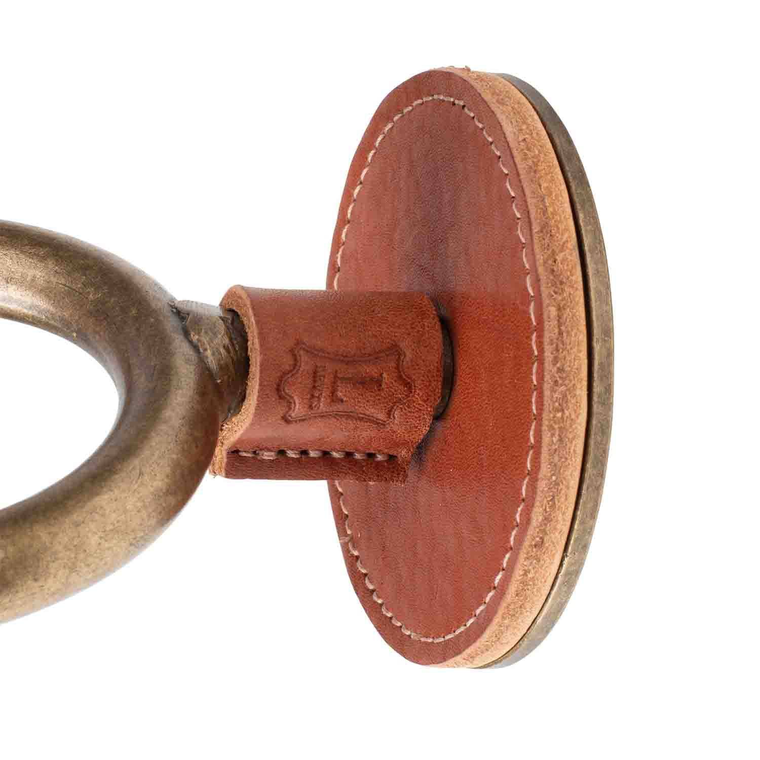 Levy's Leathers LVY-FGHNGR-BRTN Brass Forged Guitar Hanger with Tan Leather - Hollywood DJ