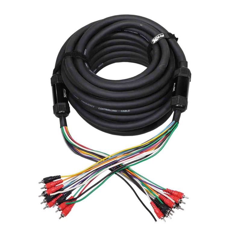 ProX XC-MEDOOZA50, 10 RCA Channel + 3 Power Cable for Marine and Car Audio - 50 Feet - Hollywood DJ