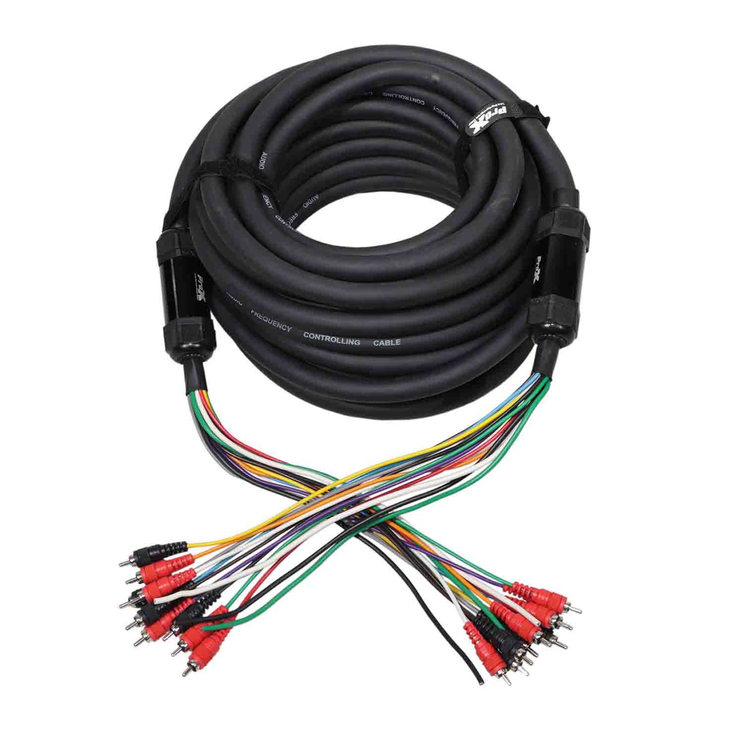 ProX XC-MEDOOZA50, 10 RCA Channel + 3 Power Cable for Marine and Car Audio - 50 Feet - Hollywood DJ