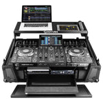 Odyssey FZGSPRIME4W2BL Denon Prime 4 Black Flight Case with Patented Glide Laptop Platform and 2U Rack Space - Hollywood DJ