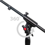 ProX T-MIC09 Pro Tripod Microphone Concert Musician DJ Stand with Boom and Mic Clip - 6 Feet - Hollywood DJ