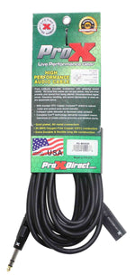 Prox XC-SXM25 Balanced 1/4" TRS to XLR-M High Performance Audio Cable - 25 Feet - Hollywood DJ