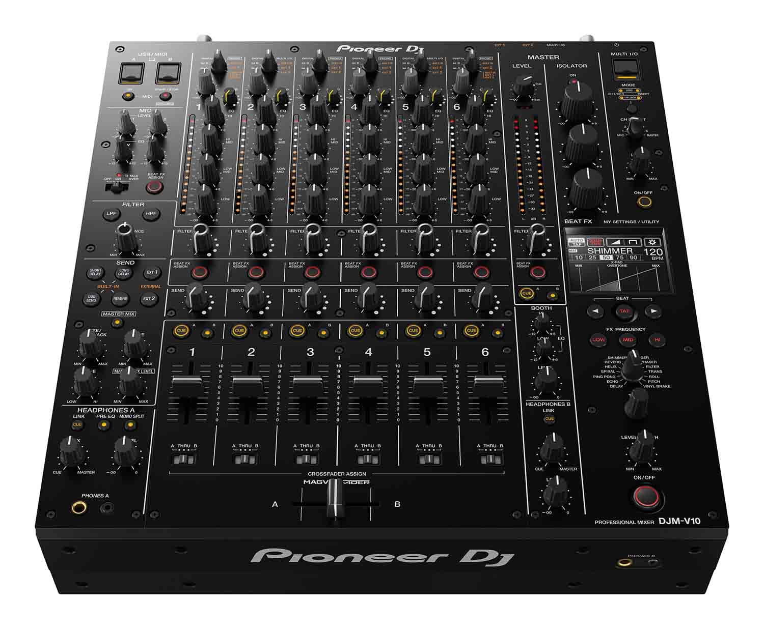 Pioneer DJ DJM-V10 Creative Style 6-Channel Professional DJ Mixer - Hollywood DJ
