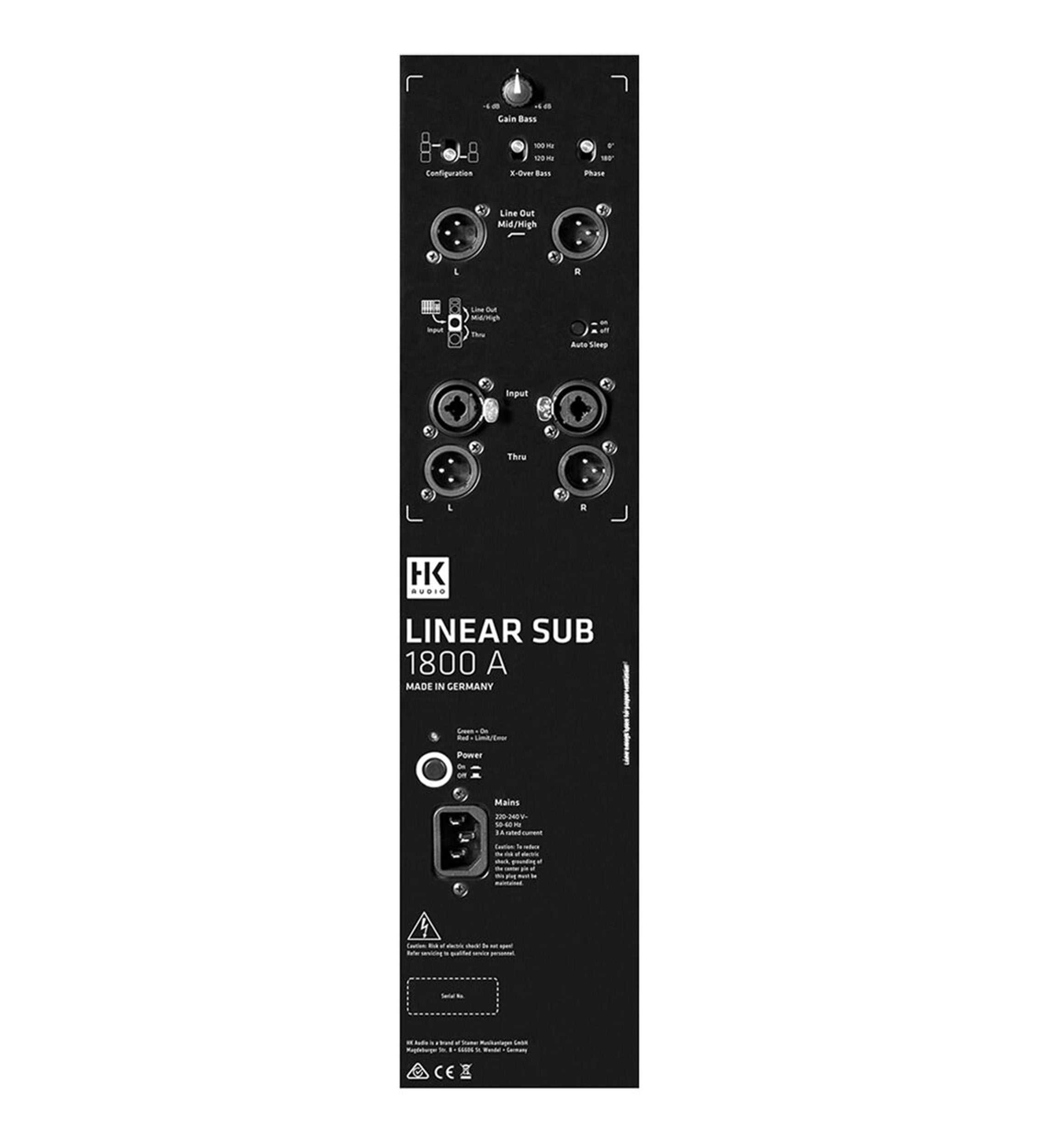 HK Audio LSUB-1800A, 1200W 18-Inch Powered Bass Reflex Subwoofer - Black - Hollywood DJ
