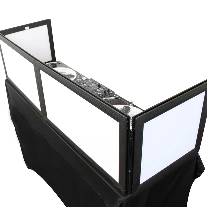 Odyssey SWFTT5816B, 58 X 16 Inches White Pro DJ Facade With Black Frame - Hollywood DJ