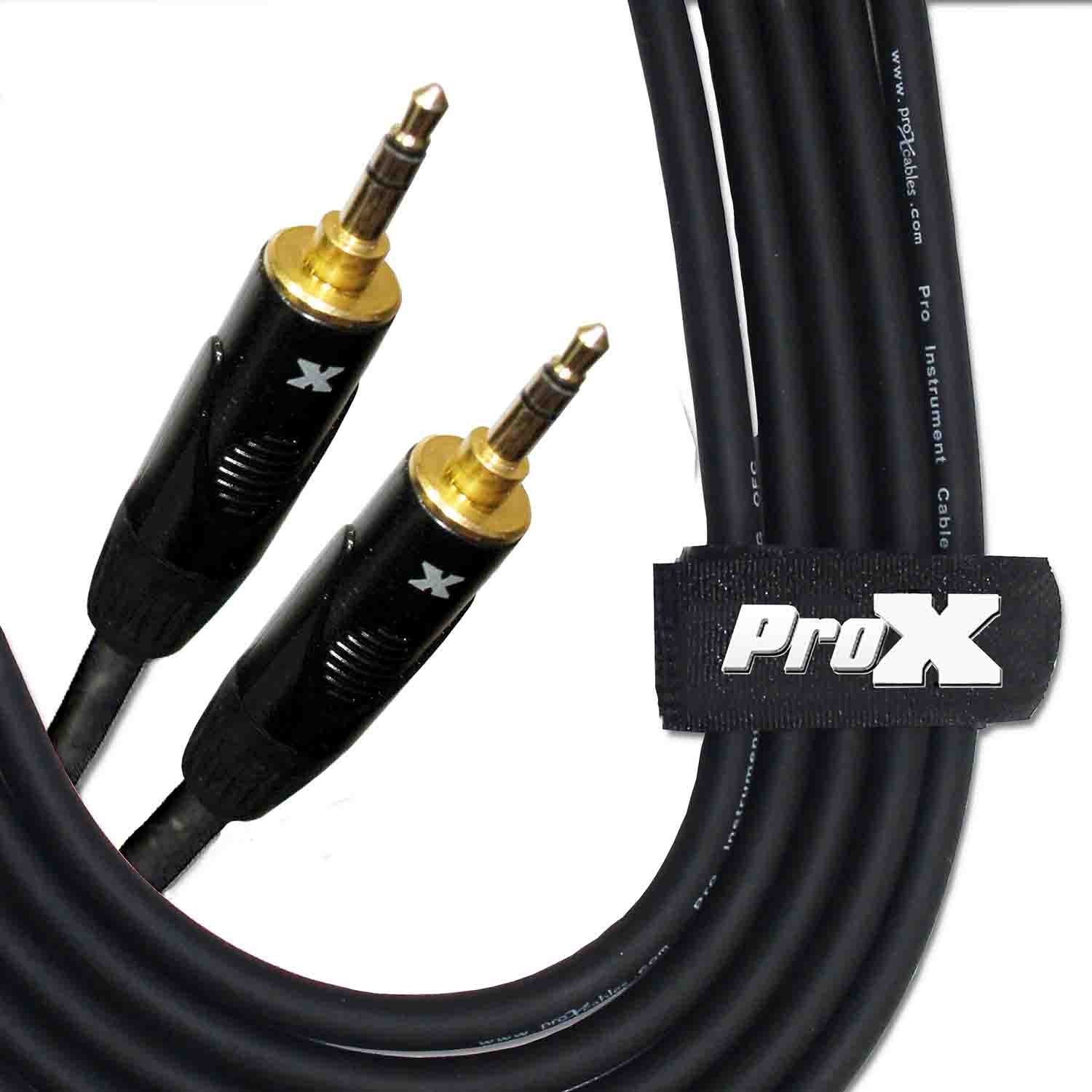 Prox XC-MM10 Balanced TRS-M Mini 1/8" to TRS-M Mini 1/8" High Performance Audio Cable - 10 Feet - Hollywood DJ