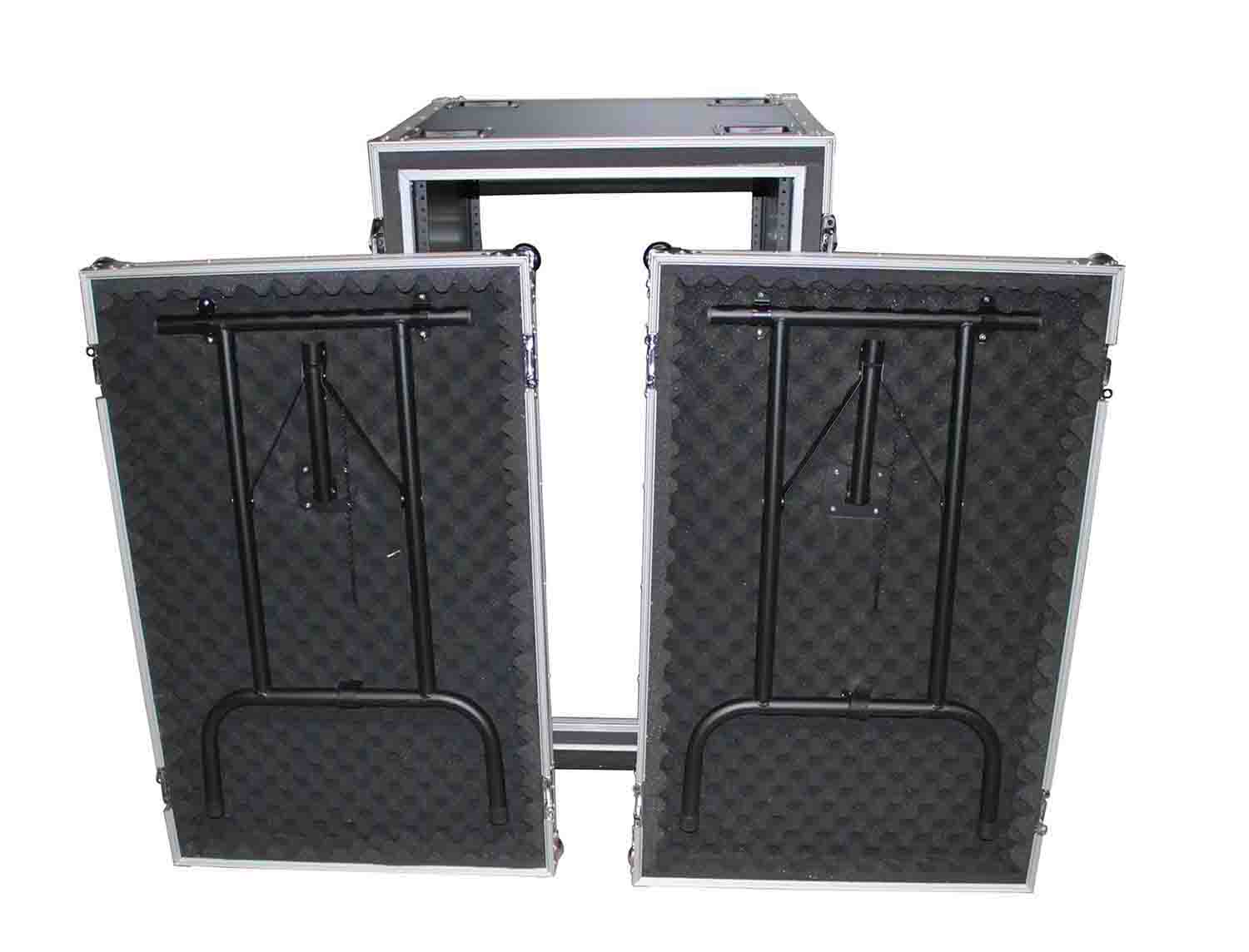 ProX T-18RSPWDT, 18U Vertical Shockproof Rack Case 20 In Deep W-Side Tables and Casters - Hollywood DJ